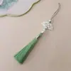 Guanshan Yue recomienda abanico de ácido acético con borla de 18 cm marcapáginas con pincho de perla linterna accesorios para ropa Hanfu cheongsam infantil