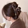 Pinza Grande de Pelo de Felpa con Estampado de Leopardo para Otoño e Invierno para Mujer 2026 Nuevo Estilo Pinza de Pelo de Gama Alta para la Parte Trasera de la Cabeza Elegante Pinza de Tiburón Accesorio para el Cabello