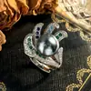 Conjunto de Joias Novas Joias Brincos de Pérola Anel Colar High-End Contas Cinzas Moda Feminina Retro Mercadorias para Atacado
