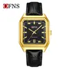 Reloj Cuadrado Ofns, Luminoso, Resistente al Agua, Reloj de Alta Gama para Mujer con Correa de Cuero, Calendario, Reloj de Cuarzo Ligero para Hombre para el Viaje Diario