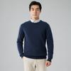 Outono e inverno novo suéter de caxemira masculino gola redonda manga comprida espessado negócios casual cor sólida base suéter de malha suéter de lã