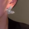 Clip de oreja de mariposa de circonita de lujo de alta gama súper hada ins moderno estilo coreano celebridad de internet estilo frío clip de oreja para mujer