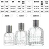 Botella de perfume de cristal blanco rellenable con tapón de rosca más vendida, transparente, disponible en varios tamaños, botella dispensadora de perfume vacía