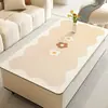 Toalha de mesa para mesa de centro, não lavável, à prova d'água, à prova de óleo, resistente ao calor, estilo creme, protetor de mesa de sala de estar, luxo leve, jogo americano de mesa de jantar de alta qualidade