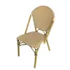 Mesa y Silla de Estilo Francés para Exterior Balcón Silla de Ratán Silla de Ratán Juego de Tres Piezas Cafetería Tienda de Té con Leche Casa de Huéspedes Silla de Comedor Vintage para Exterior