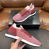 Zapatos casuales de punto fly de lujo ligero estilo italiano, zapatillas de correr transpirables con empalme de cuero gamuza MAG, populares en los mercados transfronterizos europeos y americanos