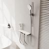 Juego de Ducha Grande de Almacenamiento de Cobre Puro con Pantalla Digital Termostática Gris Pistola Luz Ambiental Cabezal de Ducha de Baño