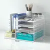 Prateleira de Arquivo de Grade de Ferro Multicamada para Mesa Organizador em Camadas para Documentos A4 Cesta Organizadora de Pastas de Arquivo para Escritório