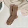 Calcetines de Cachemira para Mujer, Otoño e Invierno, de Media Pantorrilla, Forrados de Felpa, Engrosados, Cálidos, Color Sólido, Calcetines Slouch de Lana, Calcetines Largos Gruesos, Calcetines de Maternidad para Mujer