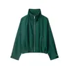 ZA E-commerce Transfronteiriço Atacado 2026 Nova Moda Feminina Europeia e Americana Casual Versátil Jaqueta Bomber Xadrez Roupa Exterior