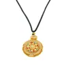 Novo Pingente de Bússola Dourada Imitação Estilo Chinês com Strass, Colar de Ouro Areia de Alta Qualidade para Mulheres, Fabricante de Joias Vintage Que Não Desbota