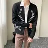 Novo Cardigã Suéter Tricotado Estilo Coreano Masculino, Simples e Artístico Tendência Estilo Maduro Jaqueta Suéter para Homens