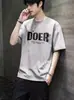 Camiseta Masculina de Manga Curta Ins Estilo Hong Kong Verão 2024 Gola Redonda Tendência Nacional Estampa China Versátil Camiseta Masculina