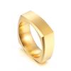 Anillo Esmerilado Simple Europeo y Americano Transfronterizo Estilo Ins Moda Cuadrado Liso Acero Inoxidable Alambre Dibujado para Hombres Anillo de Dedo