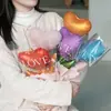 Globos de Ramo para el Día de San Valentín Chino, Globos Florales de Forma de Corazón para Sostener, Regalos para el Día de la Madre, Globos para Fiesta del Día de la Mujer