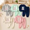 Conjunto de Sudadera con Capucha para Bebé Primavera y Otoño Lindas Niñas Manga Larga Ropa Exterior Elegante Pantalones Deportivos Casuales Conjunto de Dos Piezas para Niños Pequeños