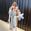 Chaveiro de Couro PU Estrela de Cinco Pontas Criativo Corda Trançada Chaveiro Pingente de Bolsa Acessórios Pingente Pequenos Presentes para Meninas