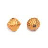 Cuentas Planas de Calabaza de Acero Inoxidable de 2 Colores Cuentas de Caramelo Rayado Cuentas Espaciadoras Cuentas Sueltas Accesorios para Pulseras DIY