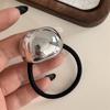 Anillo elástico para el cabello cóncavo-convexo de metal con personalidad y diseño de nicho, cuerda para el cabello geométrica de viento frío que combina con todo, cuerda para la cabeza con temperamento retro