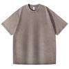 Camiseta de Manga Corta de Algodón Lavado 220g, Algodón Puro, Camiseta Básica Holgada Oversize, Estilo Retro High Street, Corte Holgado