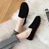Zapatos Gruesos Peludos con Forro de Lana 2025 para Mujer, Mocasines Cálidos y Cómodos de Suela Suave para Otoño e Invierno, Zapatos de Algodón con Suelas Gruesas