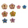 Soportes para cuentas con forma de flor para goteo de aceite de acero inoxidable, accesorios de joyería pintados, soportes para cuentas con forma de flor, cuentas espaciadoras, materiales para abalorios hechos a mano DIY