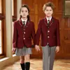 Conjunto de Tres Piezas para Uniforme de Jardín de Infancia, Uniforme Escolar Estilo Británico de Academia para Primavera y Otoño, Uniforme de Clase para Niños, Conjunto de Uniforme de Graduación de Escuela Primaria