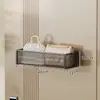 Estante de Almacenamiento Magnético Detrás de la Puerta, Caja de Almacenamiento para Pañuelos y Servilletas, Dispensador de Pañuelos Montado en la Pared, Cesta de Almacenamiento para Bolsas y Llaves para Entrada Sin Taladro