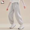 Calça Moletom Color Block de Renda para Meninas Cor de Outono 2025 Design Esportivo Casual com Painéis Laterais para Crianças Maiores