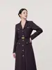 Ropa de mujer transfronteriza al por mayor, nueva colección otoño 2026, abrigo tipo blazer largo con botones dorados
