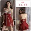 Pijama de Cetim Sedoso Rose Ruo Desejo Puro Decote V Profundo Tentação Plus Bojo Sexy Renda Camisola Robe Roupas de Casa 5163