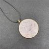 Colar Pingente Redondo de Cristal Rosa Turquesa Rosa Dongling da Amazonia Peça Redonda Corrente de Suéter Joia de Personalidade Temperamento