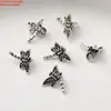 Prata Esterlina S925 Folha de Lótus Peixe Borboleta Libélula Flor Pingente Acessórios Vintage DIY Artesanal Acessórios de Contas Material