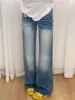 Estilo Americano Retro Micro-La Jeans para Mujer Primavera y Verano Nuevo Estilo Chica Gordita mm Forma de Pera Cintura Alta Adelgazante Pantalones Rectos