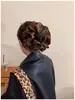 Goma para el pelo satinada con estampado de leopardo ~ Sujetador de coleta de cuatro capas para mujer