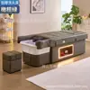 Cama de Lavado de Cabello Eléctrica con Masaje y Lavabo Cerámico Premium, Cama de Terapia de Cabeza Ajustable, Tina de Pies Mejorada con Espacio de Almacenamiento