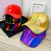 Boné de Baseball Hip-Hop Masculino Versátil Estudante Street Primavera Outono Verão Chapéu de Sol para Casal Boné de Couro a Laser Colorido Boné Feminino