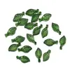 Plástico Acrílico Folhas Verdes Pequenas, Vários Tipos de Folhas, Decorações Artesanais DIY, Brincos, Pulseiras com Contas, Acessórios