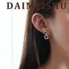 Moda Retro Europea y Americana Sencillos Versátiles Pendientes de Piedra Natural Lujo Ligero Gama Alta Nicho Temperamento Pendientes de Aguja de Plata 925