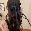 Novo Acessório de Cabelo 2026: Presilha de Garra com Laço Preto para Mulheres, Presilha Tubarão para Penteado Meio Preso, Presilha de Cabelo de Alto Padrão Estilo Ballet