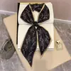 Novo Lenço Longo 2025 Seda Estampado Dupla Face Lenço Elegante Moda Verão Cinto Decorativo Lenço