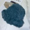 Gorro de piel de conejo real para niños, otoño e invierno, moda coreana, gorro de pescador de punto con volantes, gorro de felpa pequeño y cálido.