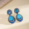 Colar geométrico oval estilo europeu e americano exagerado com diamantes, corrente para clavícula requintada de luxo leve transfronteiriça, colar feminino exclusivo de nicho de alta qualidade