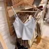 BM Estilo Novo Decote Em V Amor Impresso Ajustável Pequena Camisola Mulheres Bm Spice Girls All-match Outer Wear Slim Top