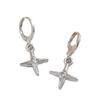 Aretes Galaxia Moon Splash para Mujer, Lujo Ligero, Aretes de Tuerca Únicos y Exquisitos, Accesorios Elegantes Versátiles en Forma de Cruz, Nuevos Aretes Geométricos