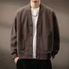 Cárdigan Waffle Retro Americano de Gama Alta Sudadera de Manga Larga para Hombre en Otoño e Invierno Nuevo Estilo Estilo Old Money Chaqueta Casual Simple para Hombre