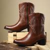 Botas Vaqueras Occidentales de Nuevo Estilo Transfronterizas Calzado de Moda Trendy para Hombre Botas Martin con Cremallera Casual Retro Botas de Caña Alta 27013