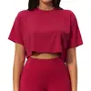 Camiseta de Manga Corta Cómoda de Cuello Redondo Estilo Nuevo para Mujer, para Exteriores, Fitness, Running, Top Holgado 3091