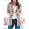 Nuevo Suéter Cardigan Amazon Otoño e Invierno 2025 para Mujer Europeo y Americano Cuello en V de un Solo Botón Manga Larga Chaqueta de Punto