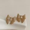 Pendientes Vintage Estilo Francés con Lazos Tejidos para Mujer, Versión Coreana, Únicos, Sencillos, Versátiles, Elegantes, Modernos